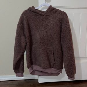 Wine/ dark purple colored fuzzy hoodie
